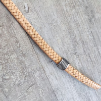 Шнур кожаный плоский плетеный 10х5 мм 20 см LC