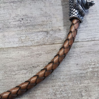 Шнур кожаный плоский плетеный 10х6 мм 20 см LC